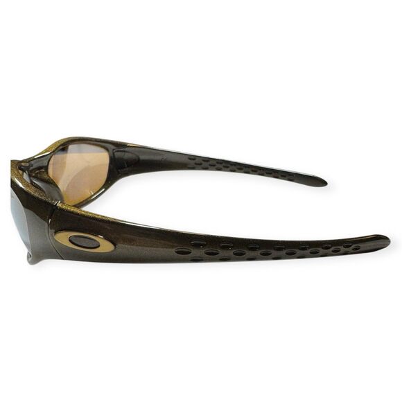 Oakley Ten X Polarized Sunglasses Gold Black Frame with Gold Lenses Retro Rare - Picture 5 of 9